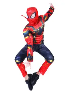 JENNA Kids-Girls Spiderman Printed T-shirt & Trousers With Mask