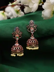 ANIKAS CREATION Rose Gold Contemporary Jhumkas Earrings