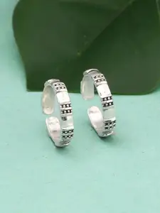 GIVA Set of Rhodium Plated Adjustable Toe Rings