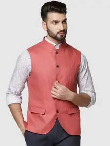 Blackberrys Woven Mandarin Collar Nehru Jacket