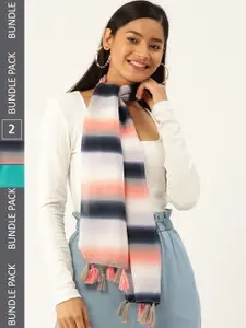 Trend Arrest Set Of 2 Striped Scarves