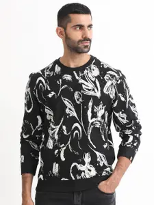 RARE RABBIT Men Thalora Floral Printed Sweatshirt