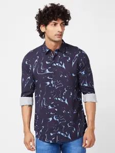 SPYKAR Slim Fit Abstract Printed Opaque Cotton Casual Shirt
