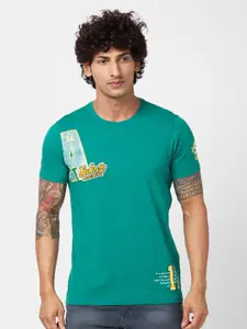 SPYKAR Typography Printed Slim Fit T-shirt