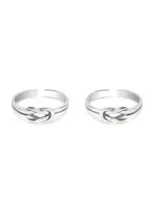 March by FableStreet Silver Plated Knot Toe Rings