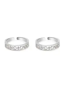 March by FableStreet Silver-Plated Sterling Silver Adjustable Toe Rings
