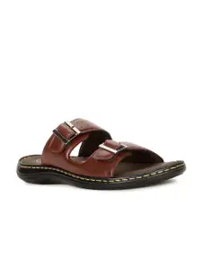 Bata Men Two Strap Comfort Sandals With Buckle Detail