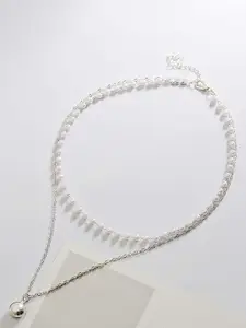 Krelin Silver-Plated Double Layer Pearl Pendant Chains