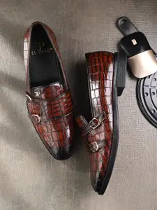 El Paso Men Textured Formal Monk Shoes