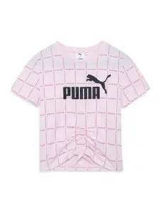 Puma X SPONGEBOB Girls Youth Printed Printed Cotton T-Shirt