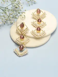 Biba Gold-Plated Contemporary Drop Earrings
