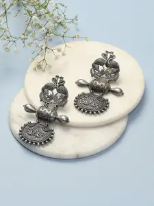 Biba Contemporary Silver-Plated Jhumkas Earrings