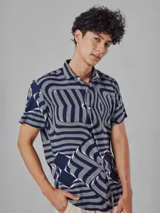 Snitch Classic Abstract Printed Casual Shirt