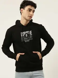 Maniac Men Typography Printed Hooded Cotton Pullover