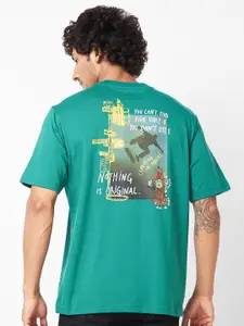 SPYKAR Graphic Printed Relaxed Fit Drop-Shoulder Sleeves Casual T-shirt