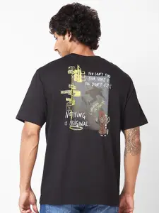 SPYKAR Graphic Printed Relaxed Fit Drop-Shoulder Sleeves Casual T-shirt