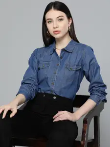 Chemistry Women Original Opaque Denim Casual Shirt