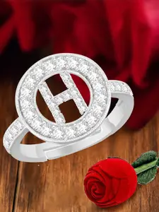 MEENAZ Silver-Plated CZ-Studded Ring