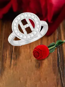 MEENAZ Silver-Plated CZ-Studded Ring
