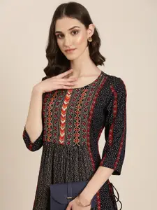 SHOWOFF Ethnic Motifs Printed Cotton Kurta