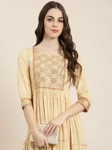 SHOWOFF Ethnic Motifs Yoke Design Kurta