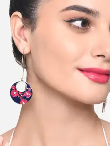 Zaveri Pearls Gold-Plated Contemporary Drop Earrings