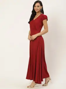 Chemistry V-Neck Puff Sleeves Maxi Dress