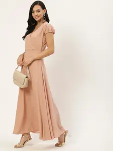 Chemistry V-Neck Puff Sleeves Maxi Dress