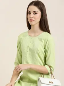 SHOWOFF Ethnic Motifs Embroidered Kurta