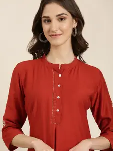 SHOWOFF Mandarin Collar Straight Kurta