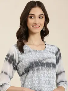 SHOWOFF Embroidered Regular Georgette Kurta