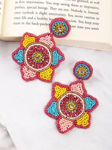 Crunchy Fashion Beaded Floral Drop Earrings