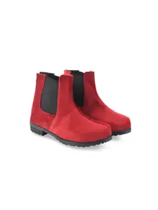 BAESD Girls Suede Mid-Top Chelsea Boots