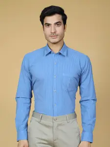 ZEDD Spread Collar Striped Cotton Formal Shirt