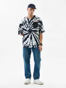 Snitch Tie & Dye Dyed Round Neck Pockets Oversized T-shirt