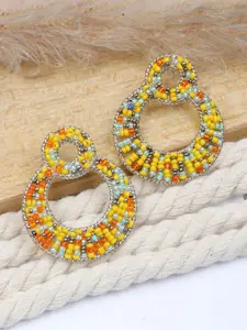 Crunchy Fashion Gold-Plated Circular Hoop Earrings