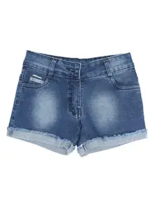 Peppermint Girls Washed Slim Fit Pure Cotton Denim Shorts