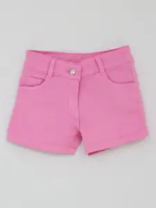 Peppermint Girls Mid Rise Cotton Denim Shorts