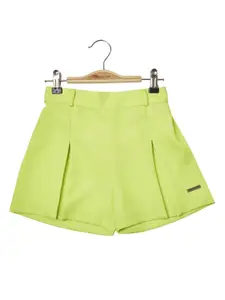 Peppermint Girls Pleated High-Rise Shorts