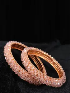 NMII Set Of 2 Gold Plated Beaded Bangles