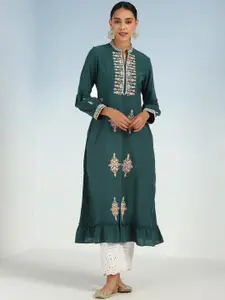 Lakshita Ethnic Motifs Embroidered Thread Work A-Line Kurta