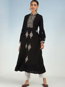 Lakshita Ethnic Motifs Embroidered Mandarin Collar A-Line Kurta