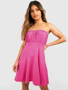 Boohoo Strapless Bandeau Fit & Flare Dress