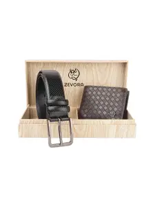 ZEVORA Men Belt And Wallet Leather Accessory Gift Set