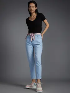 Recap Women Comfort Relaxed Fit High-Rise Light Fade Stretchable Jeans