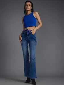 Recap Women Comfort Bootcut High-Rise Frayed Light Fade Stretchable Jeans