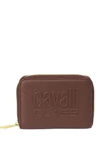 Cavalli Class Women Typography Zip Around Wallet