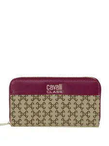 Cavalli Class Women Printed Zip Around Wallet