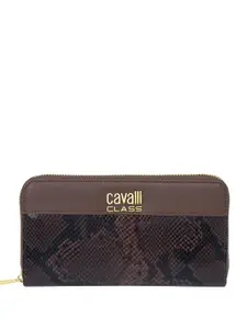 Cavalli Class Women Textured Zip Around Wallet