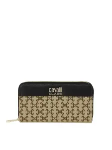 Cavalli Class Women Abstract Printed Zip Around Wallet